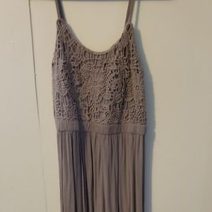 Floor length crochet top dress